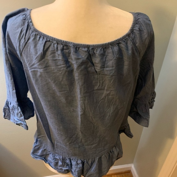 MNK  POC chambray blouson top, size M - Picture 3 of 5